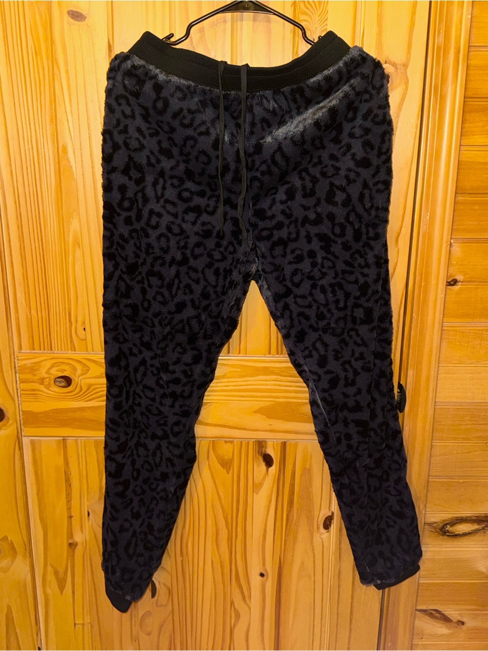 SpiritHoods Black Leopard-Print Fleece Joggers